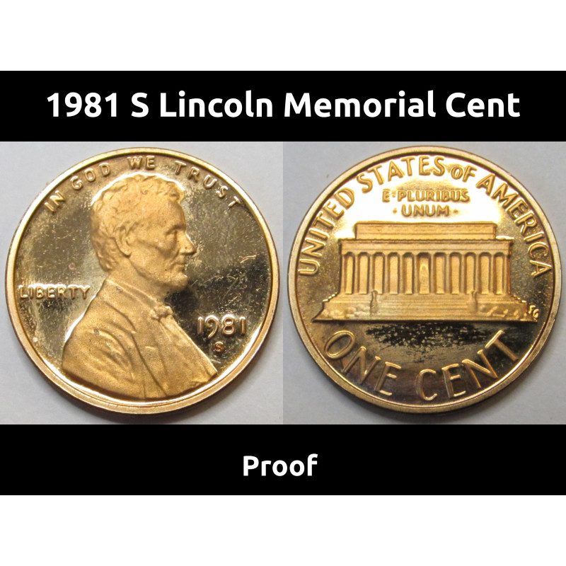 1981 S Lincoln Memorial Cent - vintage American proof coin