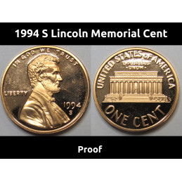 1994 S Lincoln Memorial Cent - vintage proof coin