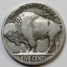 1914 S Buffalo Nickel - better date antique American five cent coin