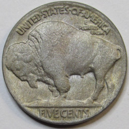 1919 D Buffalo Nickel - antique Denver mintmark American Indian five cent coin