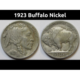 1923 Buffalo Nickel - great condition antique American five cent coin