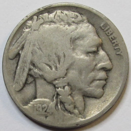 1924 D Buffalo Nickel - old Denver mintmark American Indian five cent coin