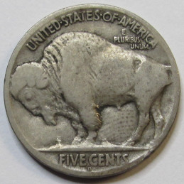 1924 D Buffalo Nickel - old Denver mintmark American Indian five cent coin