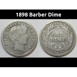 1898 Barber Dime - old 19th...