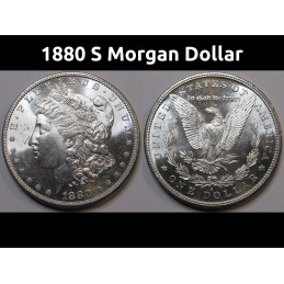 1880 S Morgan Dollar - flashy brilliant uncirculated high grade silver dollar