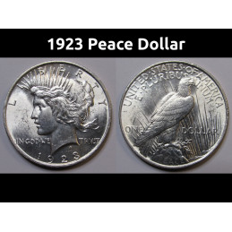 1923 Peace Dollar - flashy uncirculated antique American silver dollar
