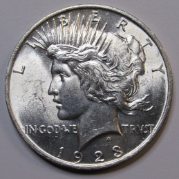 1923 Peace Dollar - flashy uncirculated antique American silver dollar