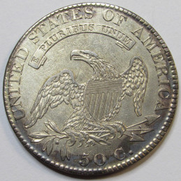 1819 Capped Bust Half Dollar - Large 9 over 8 - high grade early American silver half dollar