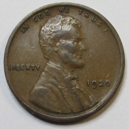 1920 Lincoln Wheat Cent - higher grade antique American wheat penny