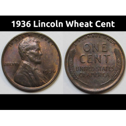 1936 Lincoln Wheat Cent - uncirculated antique Great Depression era penny