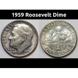 1959 Roosevelt Dime - toned...