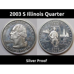 2003 S Illinois State Quarter - silver proof - 90 percent silver vintage proof coin