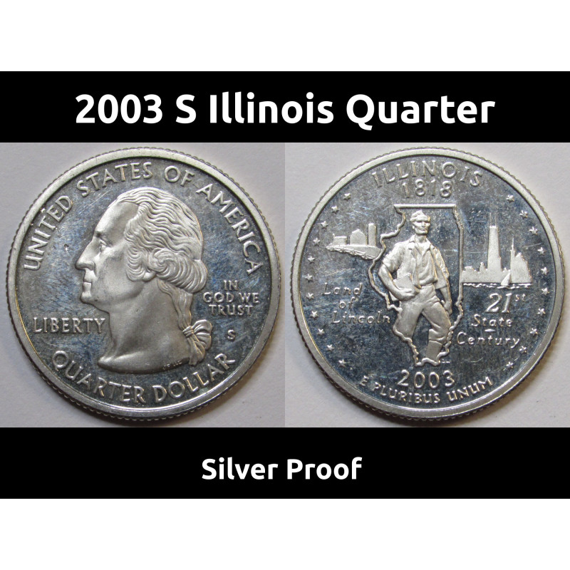 2003 S Illinois State Quarter - silver proof - 90 percent silver vintage proof coin