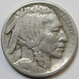 1915 Buffalo Nickel - nice condition antique American Indian Head nickel