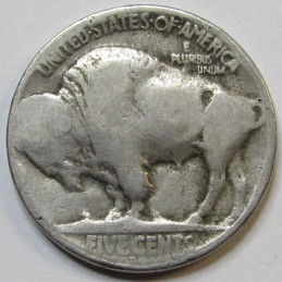 1920 D Buffalo Nickel - antique Denver mintmark American Indian design coin