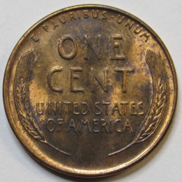 1938 D Lincoln Wheat Cent - uncirculated Denver mintmark antique penny