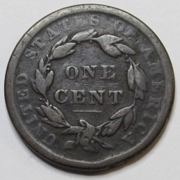 1839 Coronet Head Large Cent - Silly Head variety - antique American coin