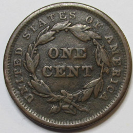1842 Braided Hair Large Cent - Large Date - antique American copper penny