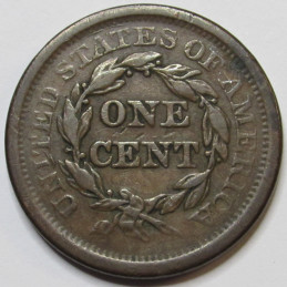 1851 Braided Hair Large Cent - better condition antique American coin