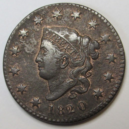 1820 Coronet Head Large Cent - Small Date - nice condition antique copper coin