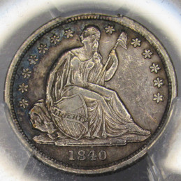 1840 O Seated Liberty Dime - No Drapery - PCGS Graded XF Details - scarce silver dime