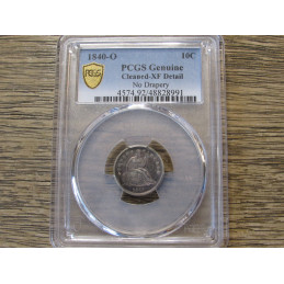 1840 O Seated Liberty Dime - No Drapery - PCGS Graded XF Details - scarce silver dime