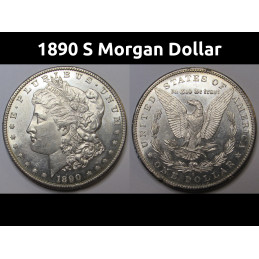 1890 S Morgan Dollar - great condition antique American silver dollar coin