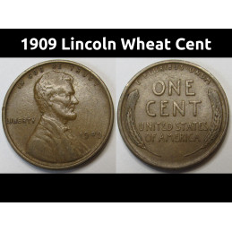 1909 Lincoln Wheat Cent - higher grade first year of issue antique American coin