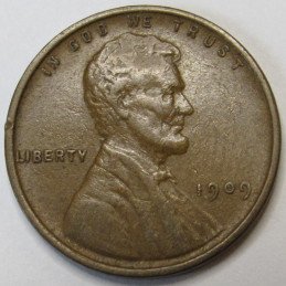 1909 Lincoln Wheat Cent - higher grade first year of issue antique American coin