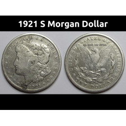 1921 S Morgan Dollar - antique final year of issue American silver dollar
