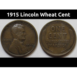 1915 Lincoln Wheat Cent - antique American wheat penny