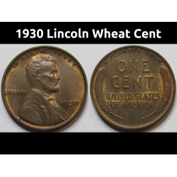 1930 Lincoln Wheat Cent - antique higher grade American wheat penny