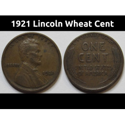 1921 Lincoln Wheat Cent - 103 year old antique American wheat penny