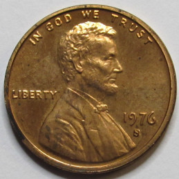 1976 S Lincoln Memorial Cent - S mintmark American proof penny