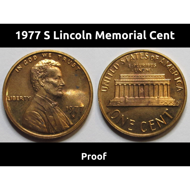 1977 S Lincoln Memorial Cent - vintage American proof penny