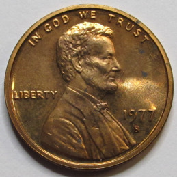 1977 S Lincoln Memorial Cent - vintage American proof penny