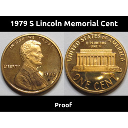 1979 S Lincoln Memorial Cent - Type 1 Proof - vintage American proof penny