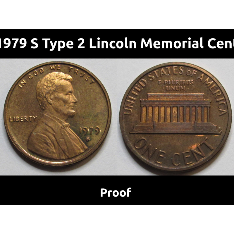 1979 S Lincoln Memorial Cent - Type 2 Proof - vintage American proof coin 