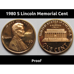 1980 S Lincoln Memorial Cent - Proof - vintage American proof penny