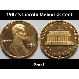 1982 S Lincoln Memorial Cent - Proof - vintage flashy American proof coin