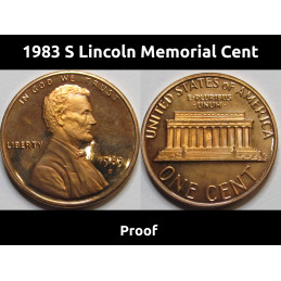 1983 S Lincoln Memorial Cent - Proof - vintage American penny coin