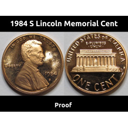 1984 S Lincoln Memorial Cent - Proof - vintage San Francisco mintmark penny