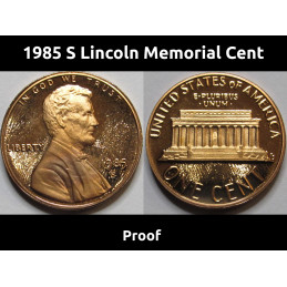 1985 S Lincoln Memorial Cent - Proof - vintage American proof penny