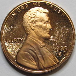 1985 S Lincoln Memorial Cent - Proof - vintage American proof penny