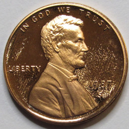 1987 S Lincoln Memorial Cent - Proof - vintage San Francisco mintmark American penny