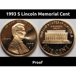 1993 S Lincoln Memorial Cent - Proof - vintage proof coin