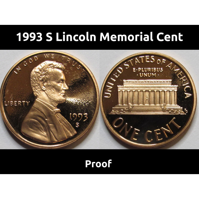 1993 S Lincoln Memorial Cent - Proof - vintage proof coin