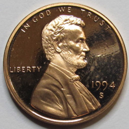 1994 S Lincoln Memorial Cent - Proof - vintage American proof coin