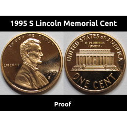 1995 S Lincoln Memorial Cent - Proof - vintage American proof penny