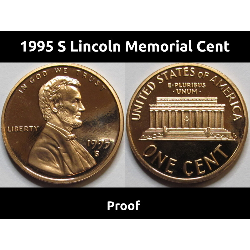 1995 S Lincoln Memorial Cent - Proof - vintage American proof penny